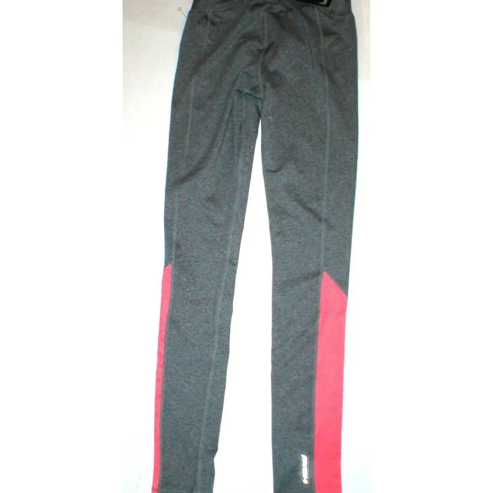 New Head Active Run Womens Gray Orange Striped Pants Leggings XS Yoga Pilates NW - Image 4