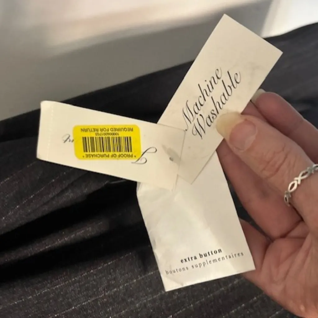 Judith Hart Collection 16 Gray White Pinstripe Blazer 1 Button Classic Timeless - Image 5