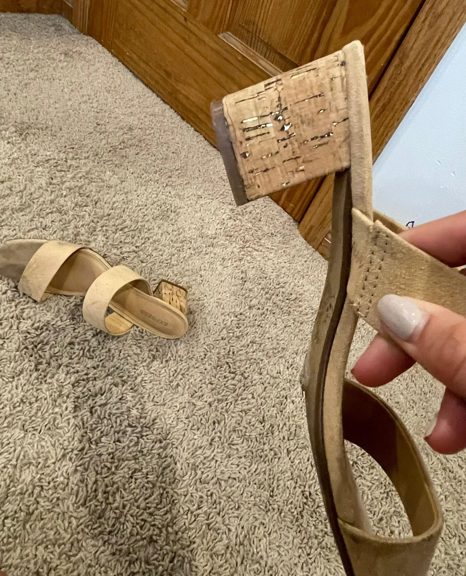 Nude Suede Heels  - Image 3