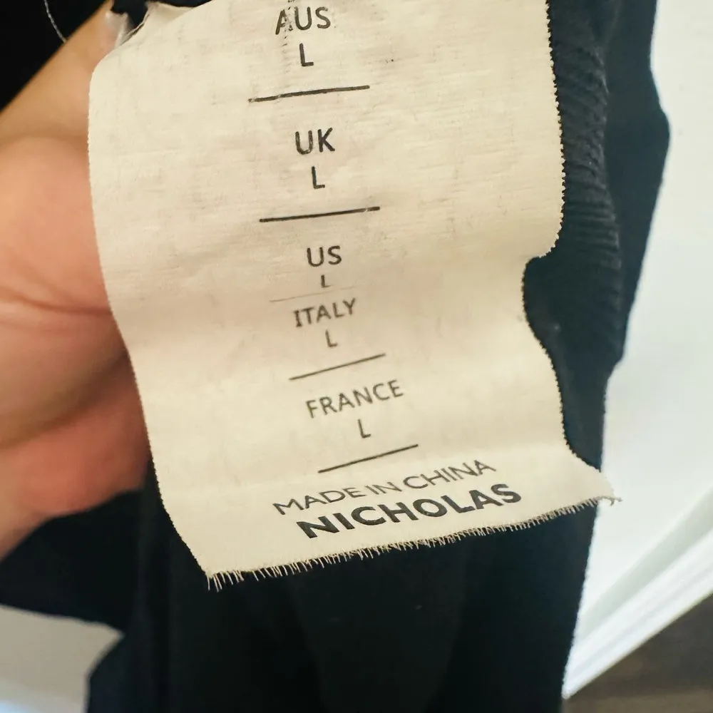 NICHOLAS Women's Compact Column Black Mock Neck Side Slit Midi Dress Size Large - Image 7