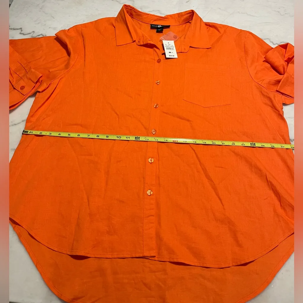 Ashley Stewart Vibrant Orange Shirt - Image 4