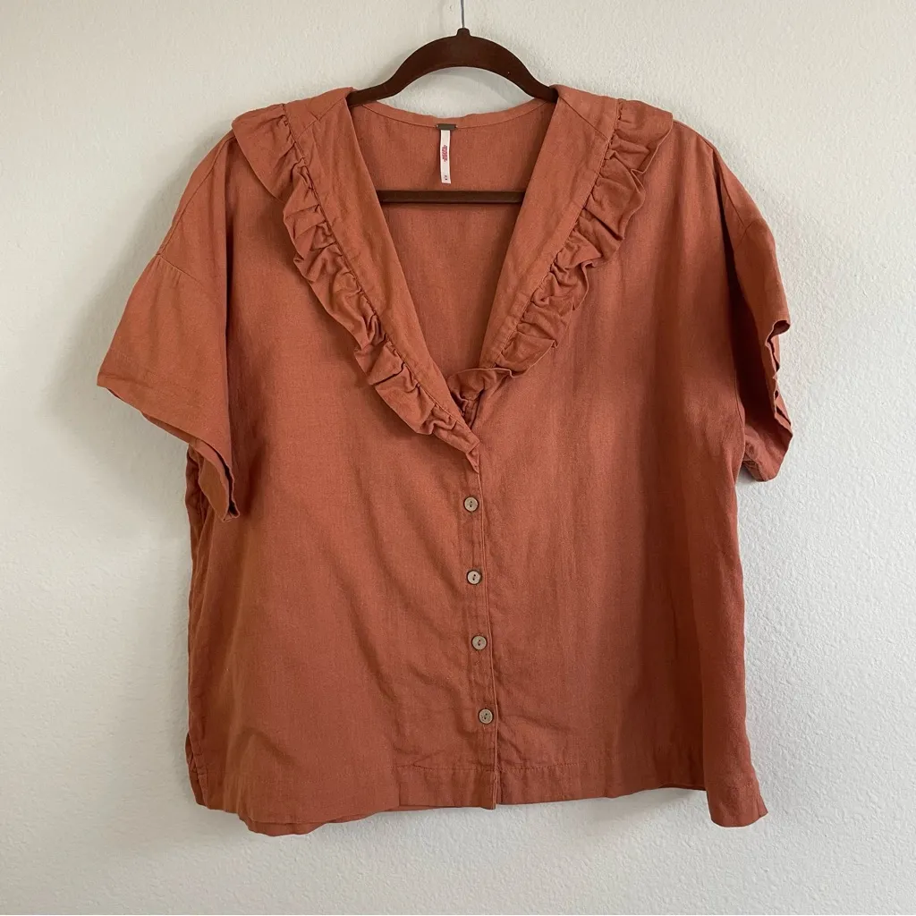 Free People Endless Summer The Simple Pleasures Shirt Top Size M - Image 4