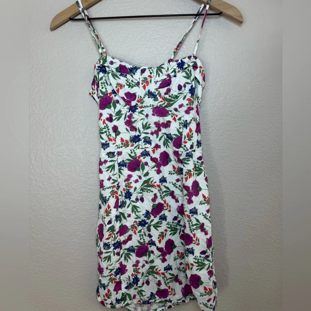 Vix Paula Hermanny Clover Yana Floral Mini Dress in White XS Linen Rayon - Image 9