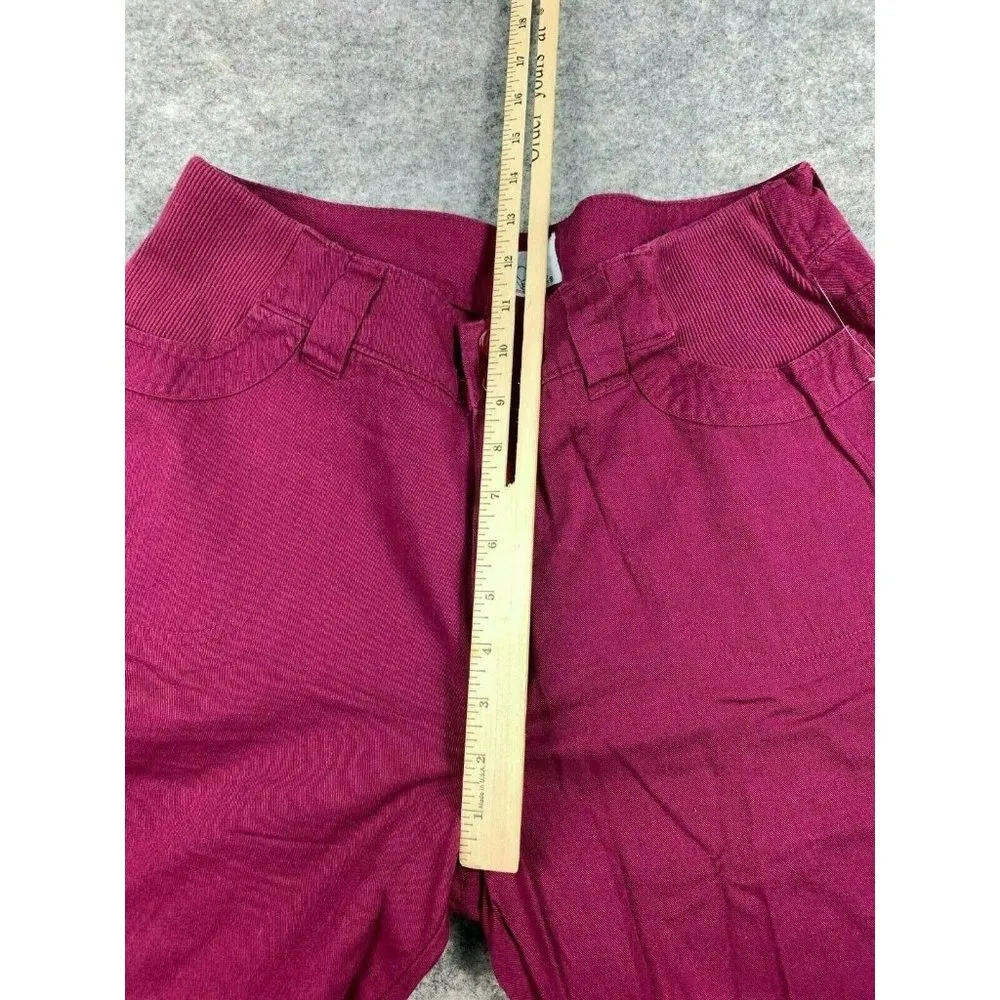 Only Necessities 16WP Pants Cargo Reddish Pink Pockets Elastic Zip Straight - Image 11