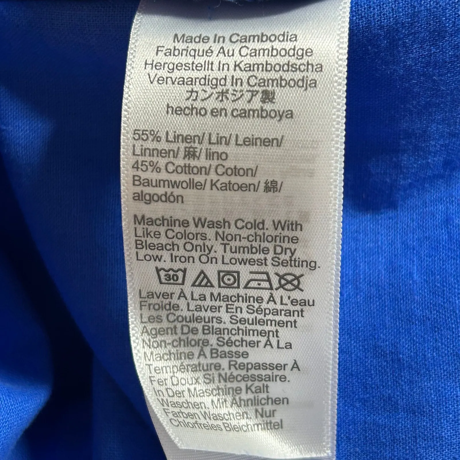 J. Crew Crew Women's Blue Linen Blend Button Up Short Sleeve Shirt M Medium New - Image 10