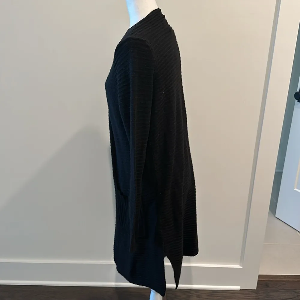 NWT Evereve Peyton Jensen Long Black Cardigan Sweater Sz M - Image 3