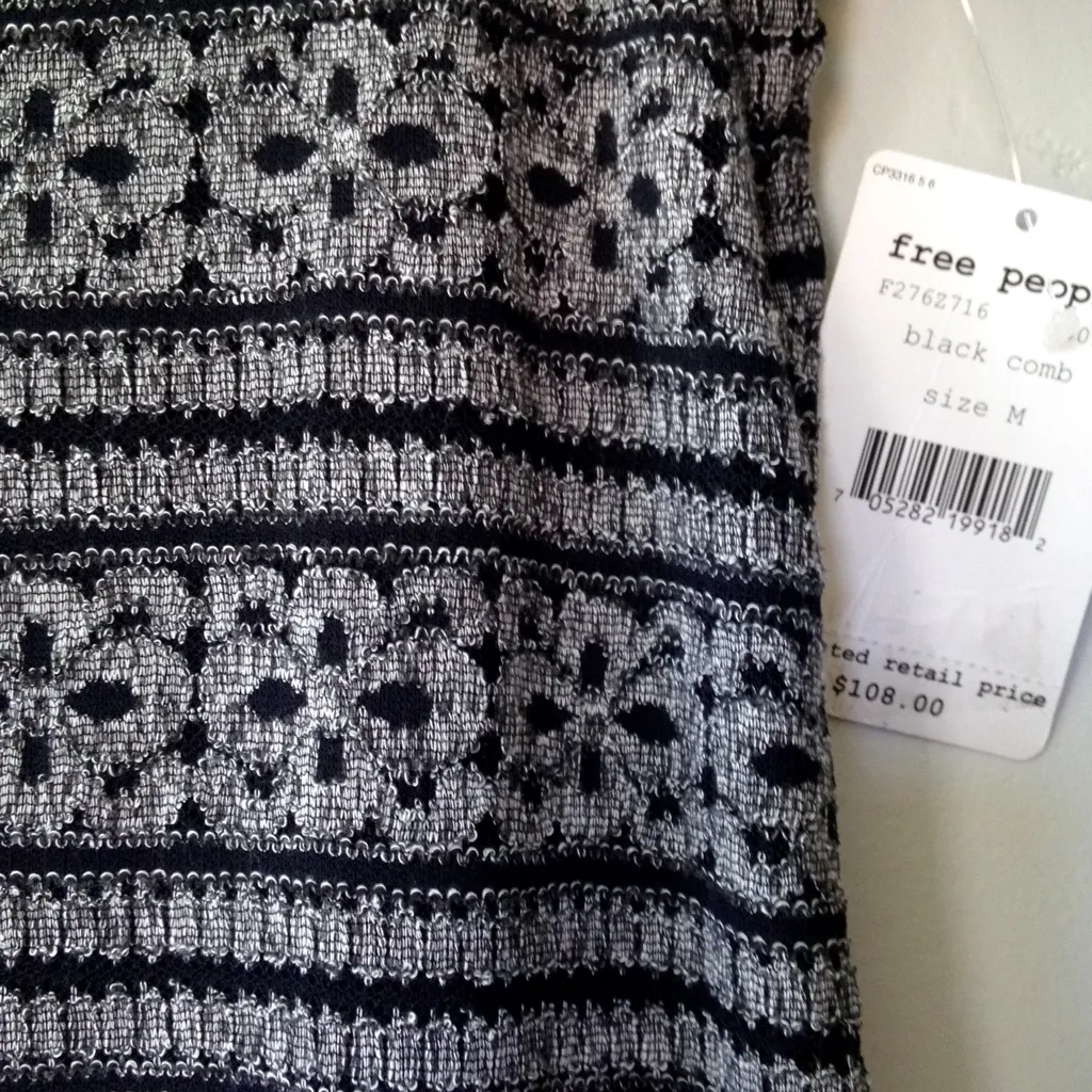 Free People Good Girl Gone Bad Gray Black Crossed
Back Bodycon Mini Dress Medium - Image 4