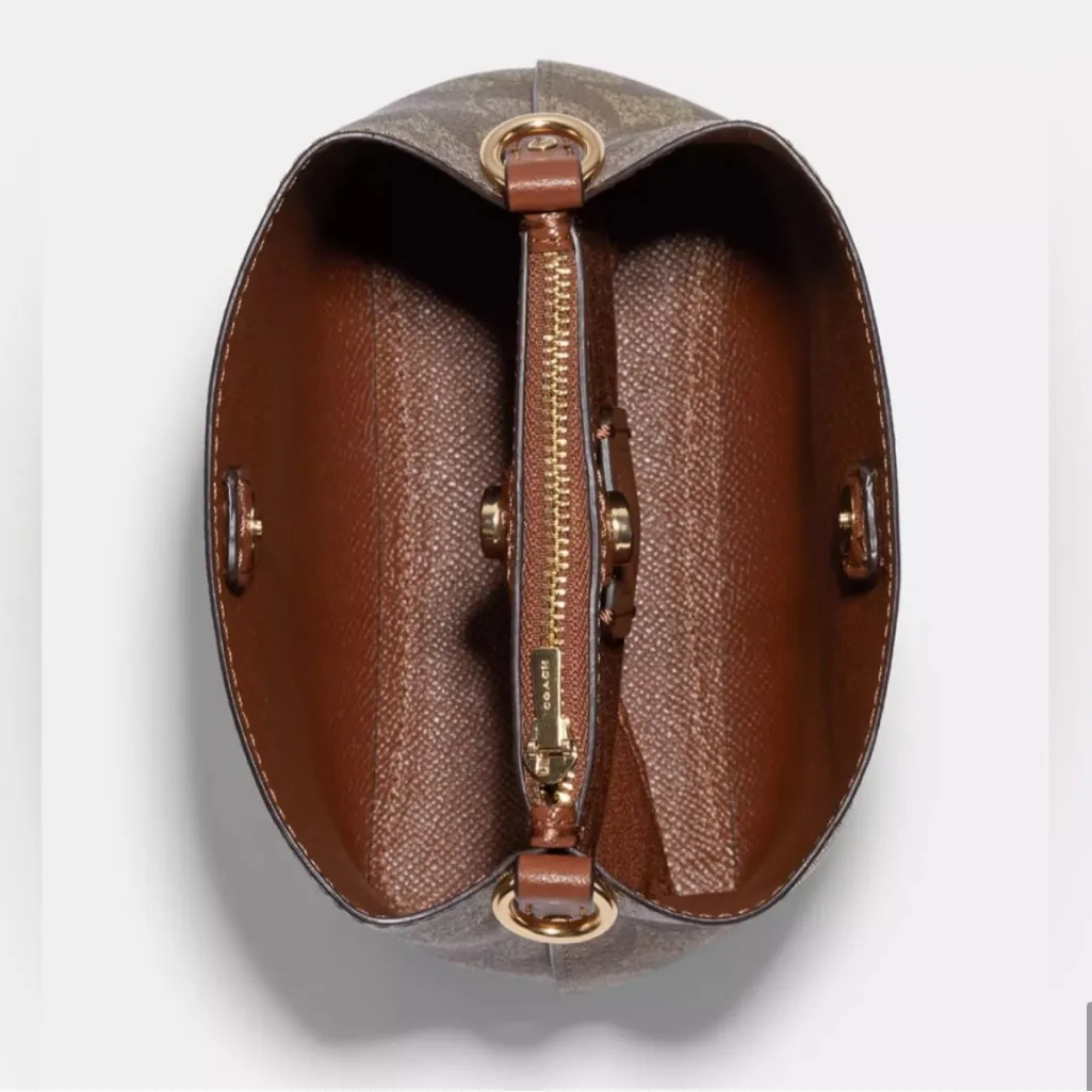 Coach Brown Crossbody Bag with Rainbow Design - Image 8