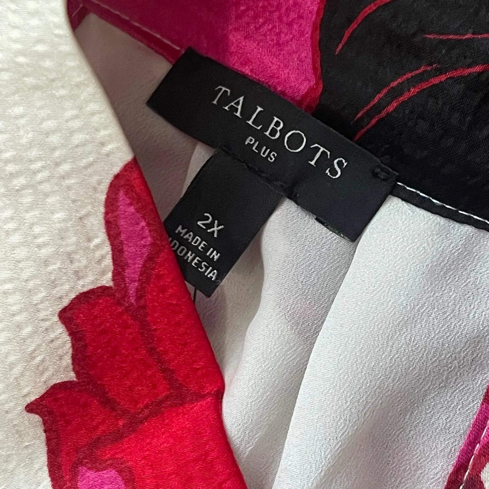 TALBOTS Tie Neck Halter Top Plus Size 2X Pink NEW Floral Modern Colorful Flower - Image 5