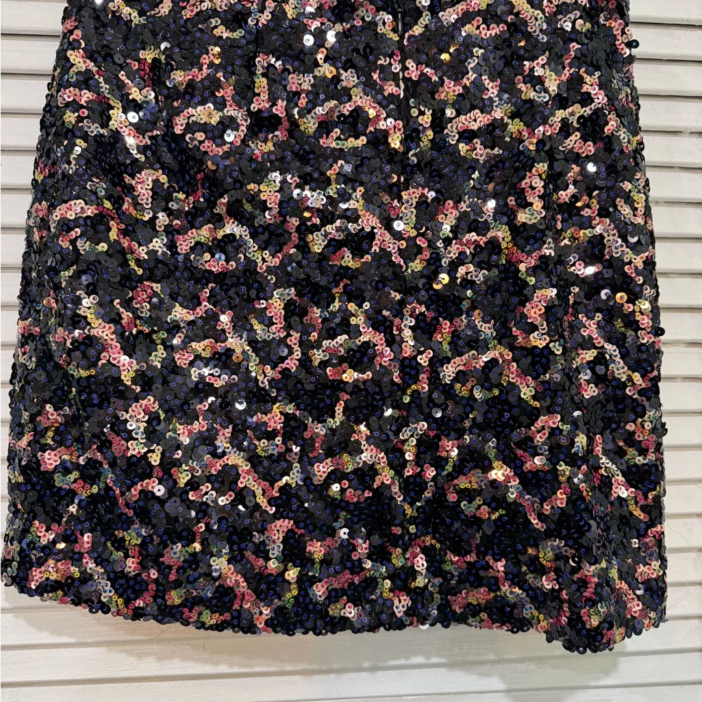 Urban Outfitters Sequin Mini Skirt - Black and Pink - Image 2
