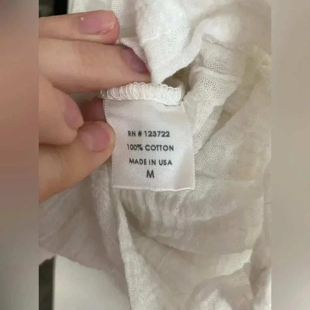 Xirena 100% Cotton Sheer Beach Pants Size Medium White - Image 9