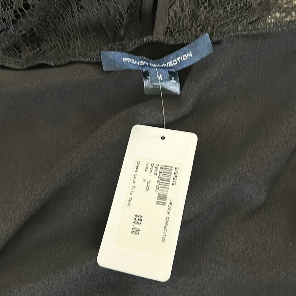 NWT French Connection Crepe Lace Trim Tank Sz M - Image 9