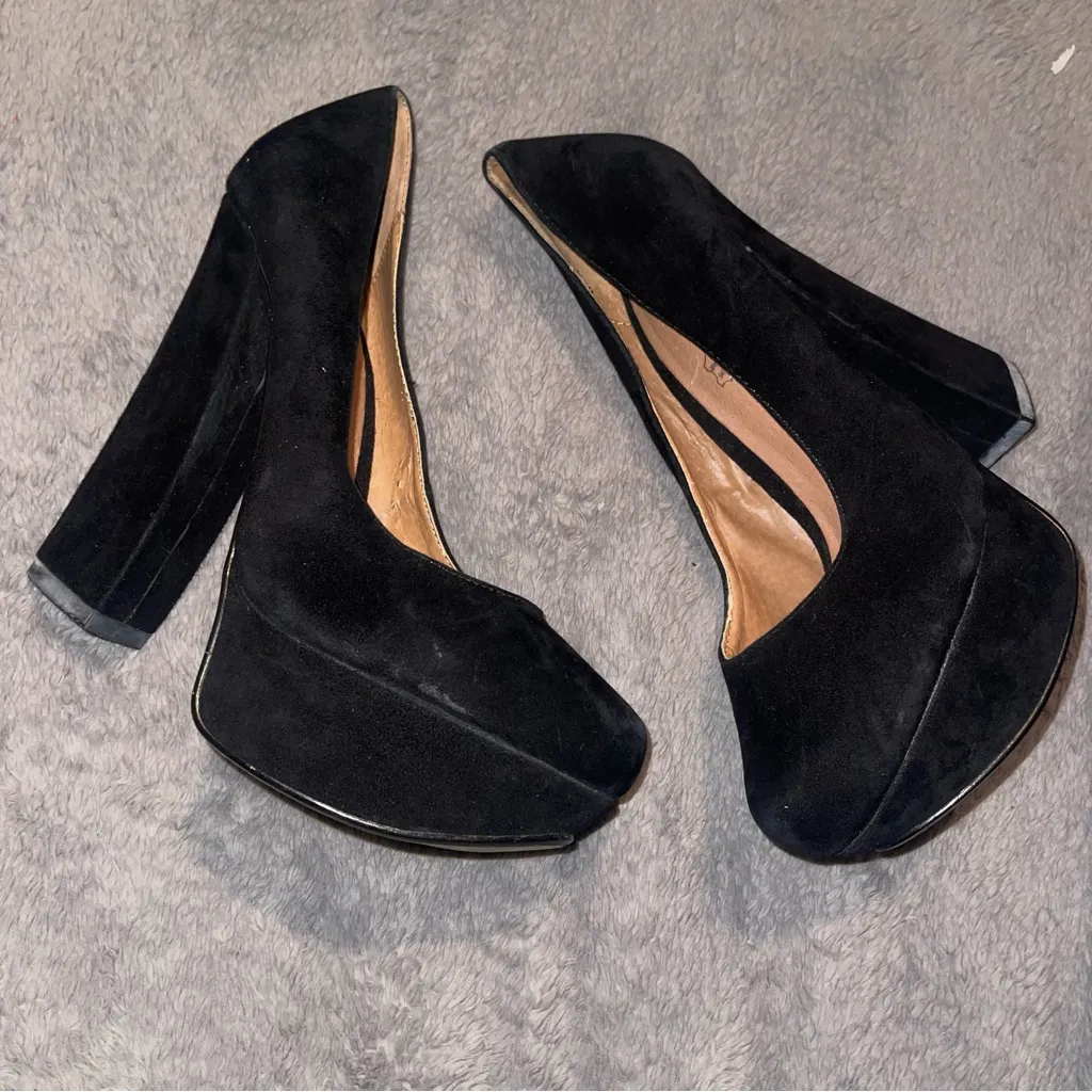 Aldo Black Chunky Heel Platform Shoes - Image 7