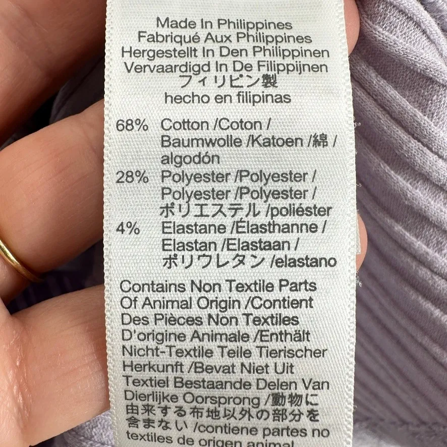 Madewell Ribbed Collared Long Sleeve Pullover Top Lavender Purple Size Medium - Image 10