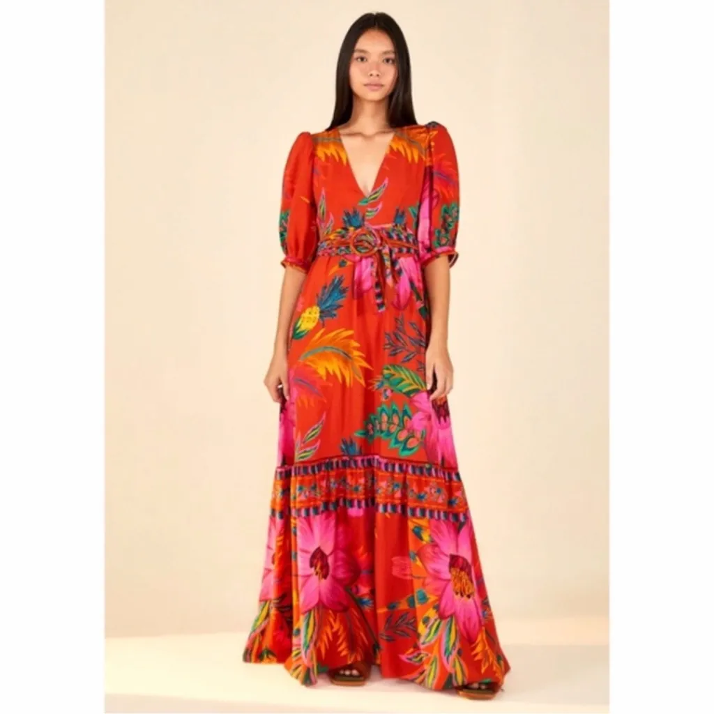Farm Rio Maxi Flowers Maxi Dress XS‎ - Image 2