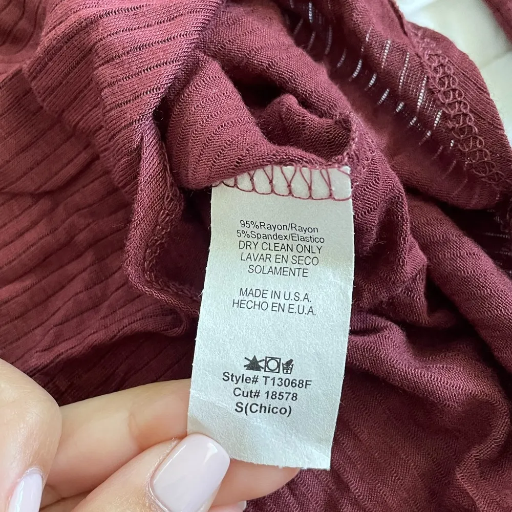 Blush Burgundy Long Sleeve Long Tshirt - Image 4