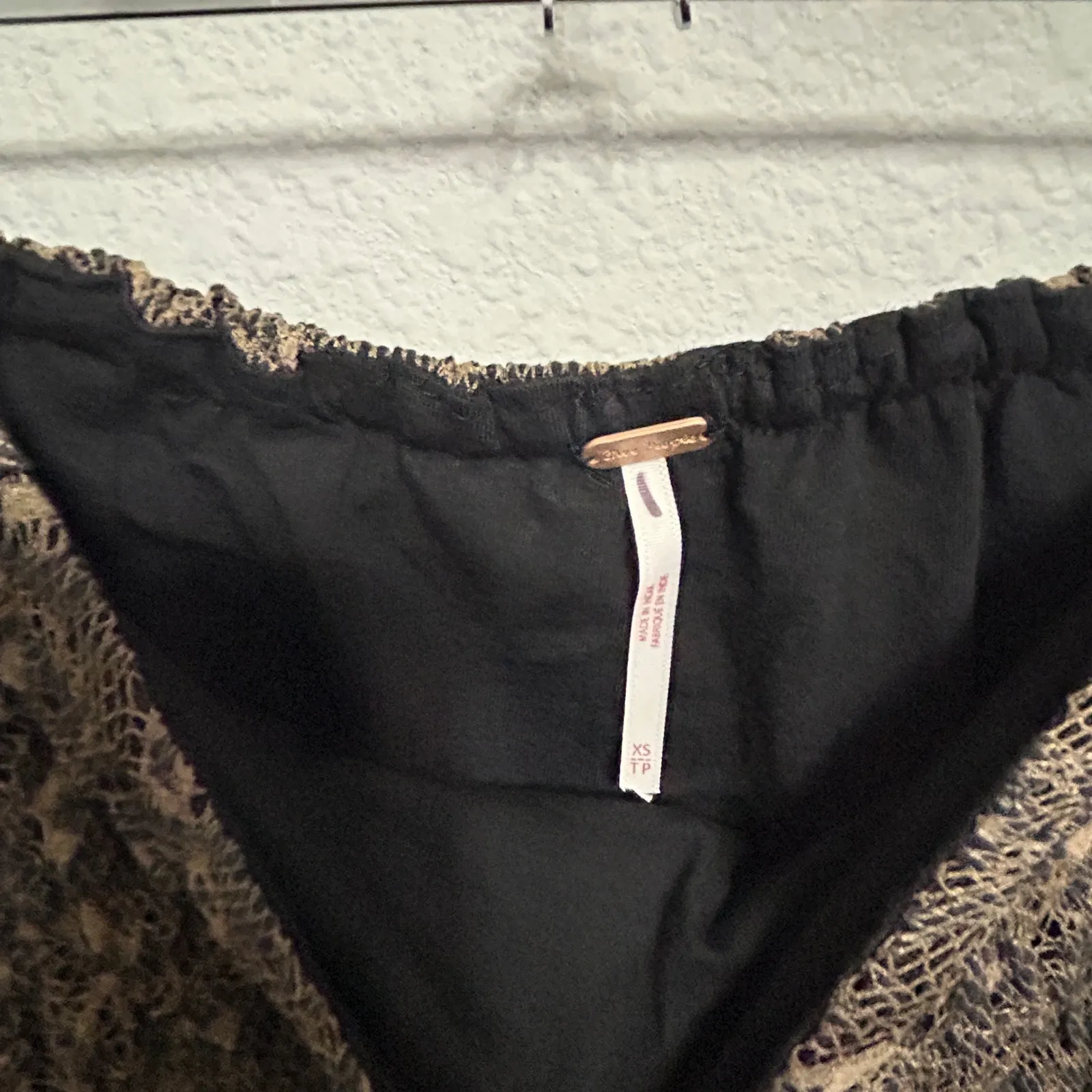 NEW Free People Laney Crop Long Sleeve Brown Black Lace Midi Skirt Set XS Dainty - Image 7