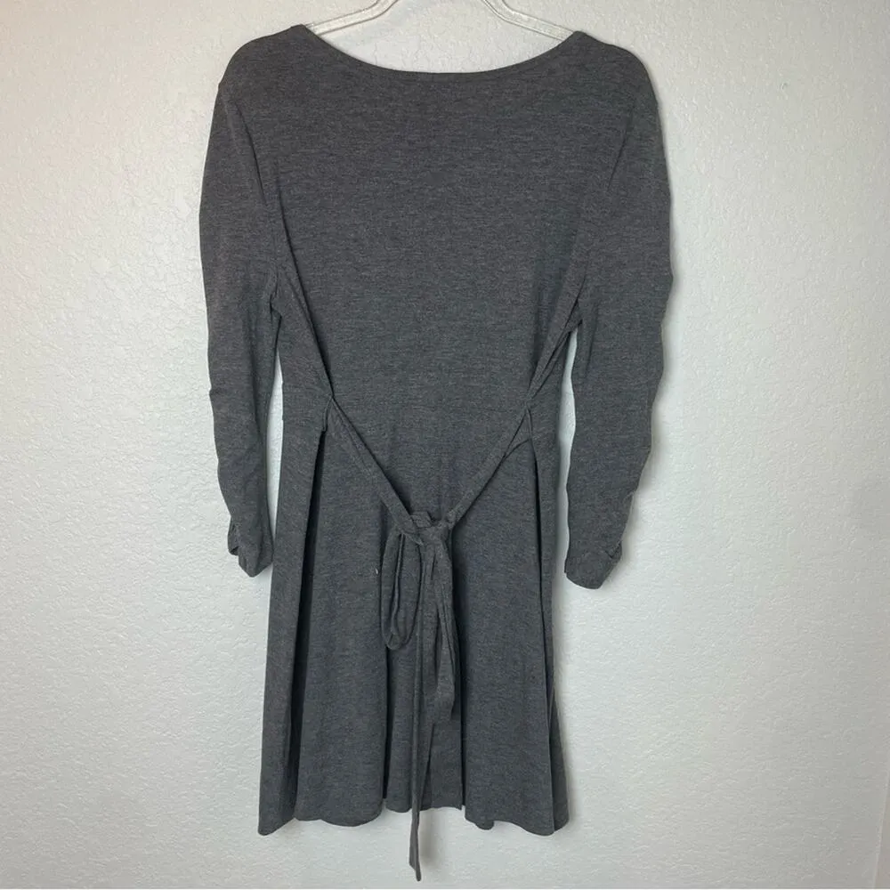 APT 9 Charcoal Heather Mini Dress w/Faux Wrap Size L - Image 6