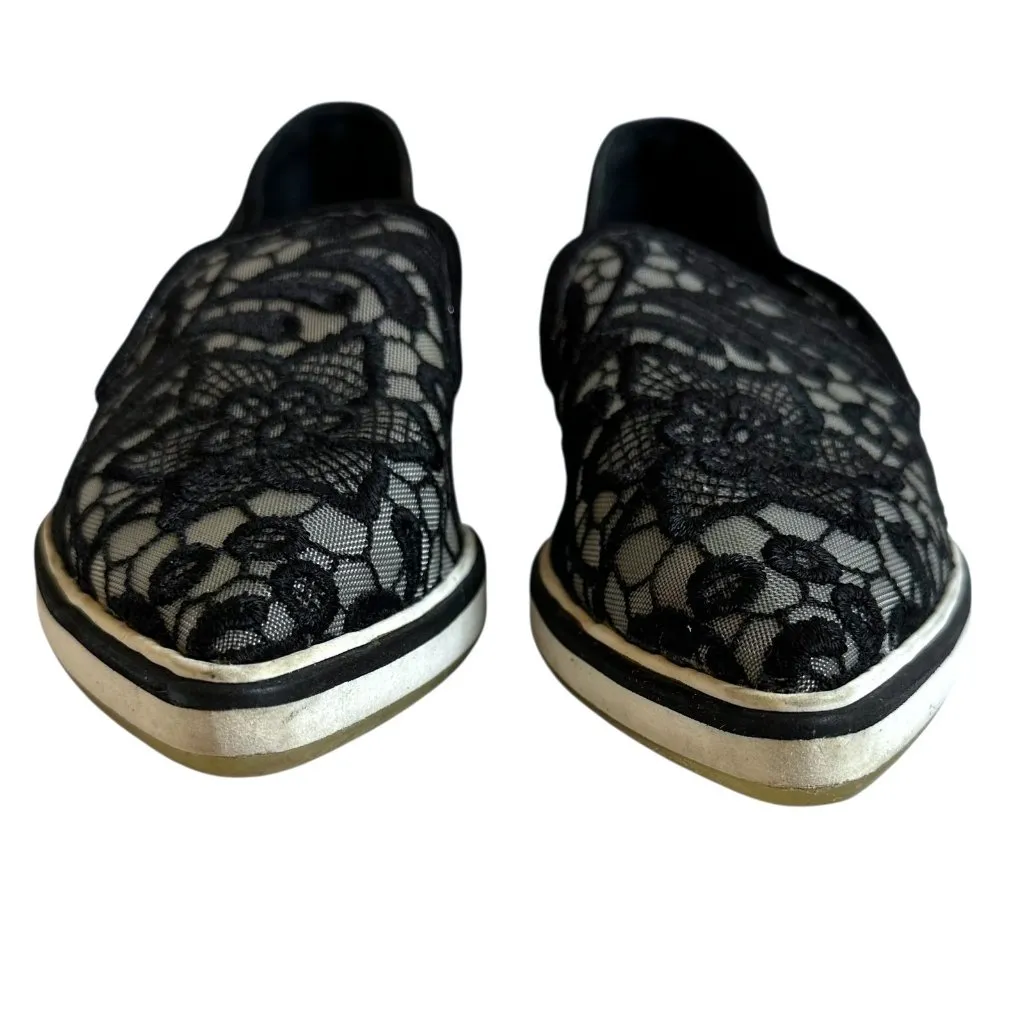 Nicholas Kirkwood Black Lace Flats Pointy Toe Size 38.5 - Image 3