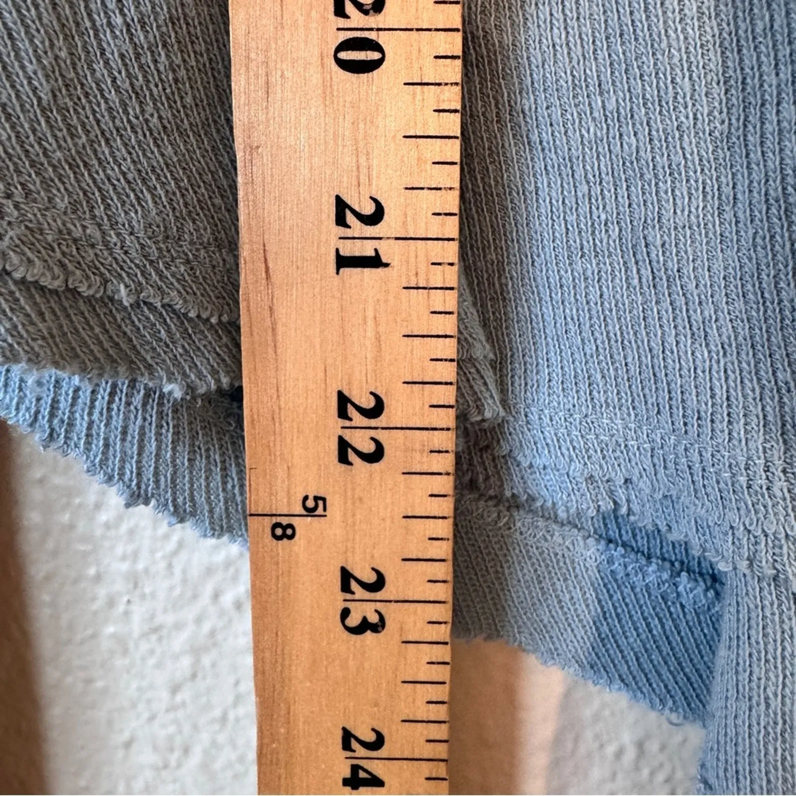 Free People Blue Thermal Knit Long Sleeve Sweater Womens L Boho Oversized Top - Image 3