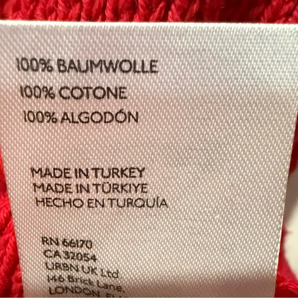 Anthropologie Maeve‎ Red Oversized Cotton City Sweater Take Me to Milan Sz Small - Image 9