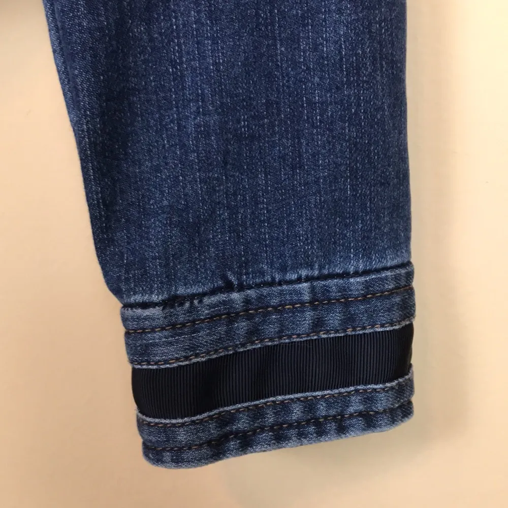 White House Black Market Women’s Military Utility Button-Up Denim Jean Jacket - Image 6