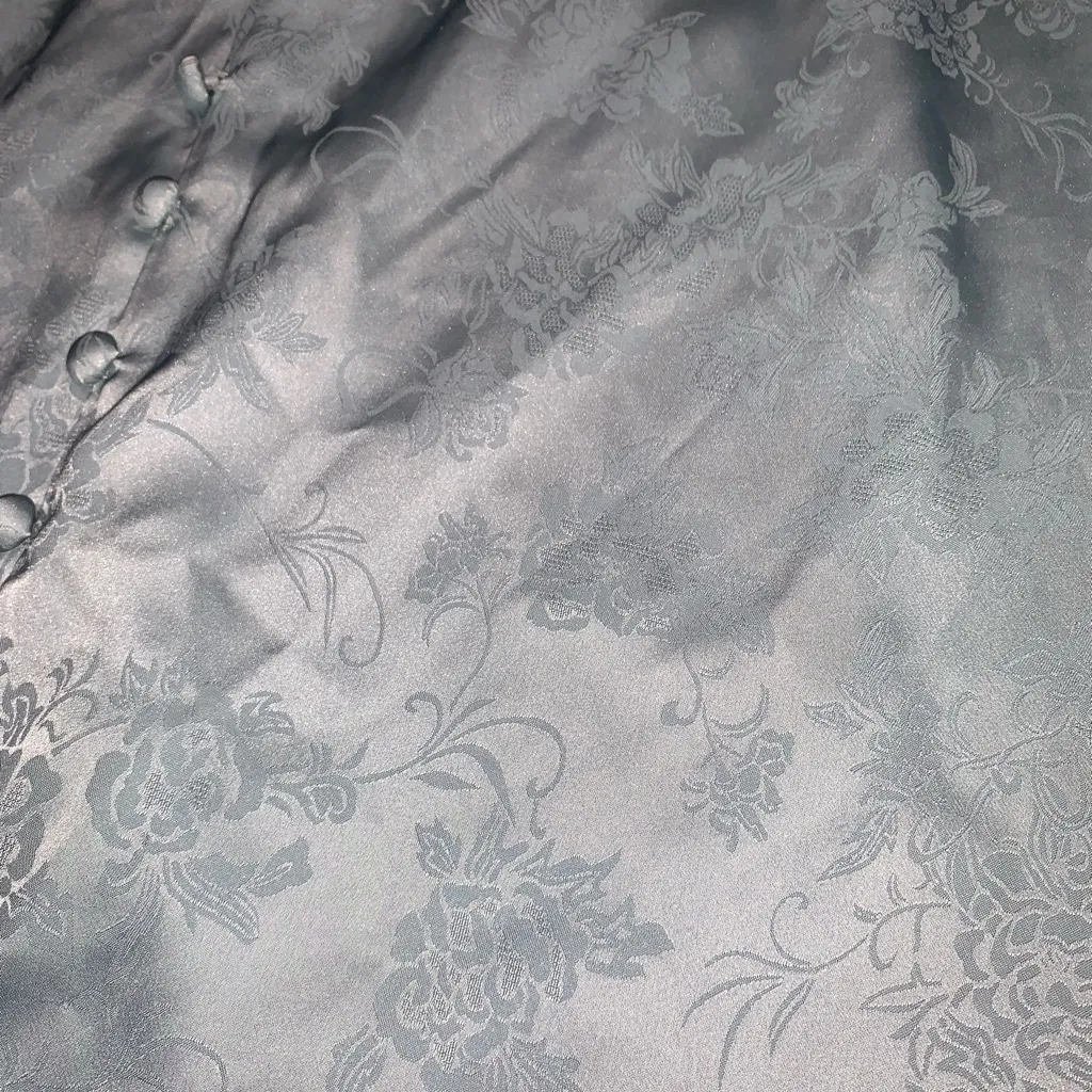 Cider Floral Jacquard Slit Cami Slip Nightgown Nighty Dress Eggshell Blue M - Image 7