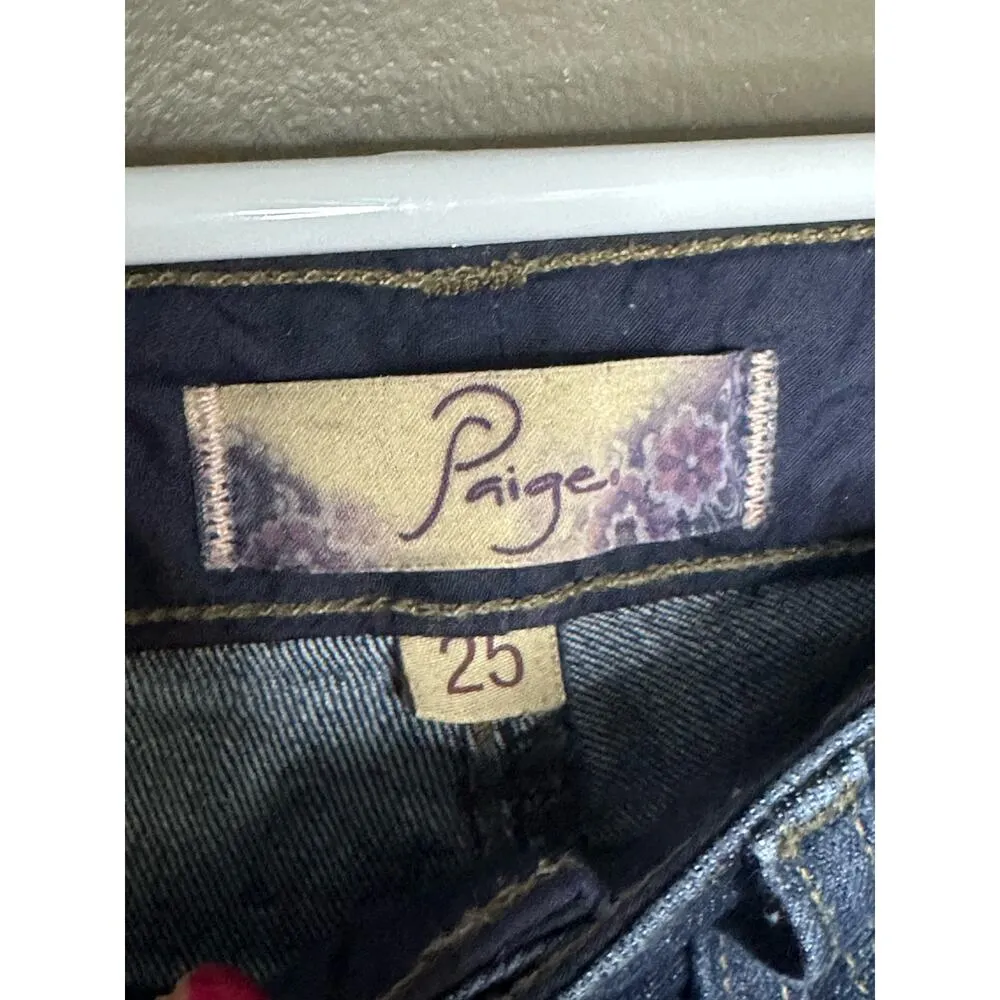 Paige Peg Skinny Medium Wash Blue Full Length Jeans Denim Size 25 - Image 3