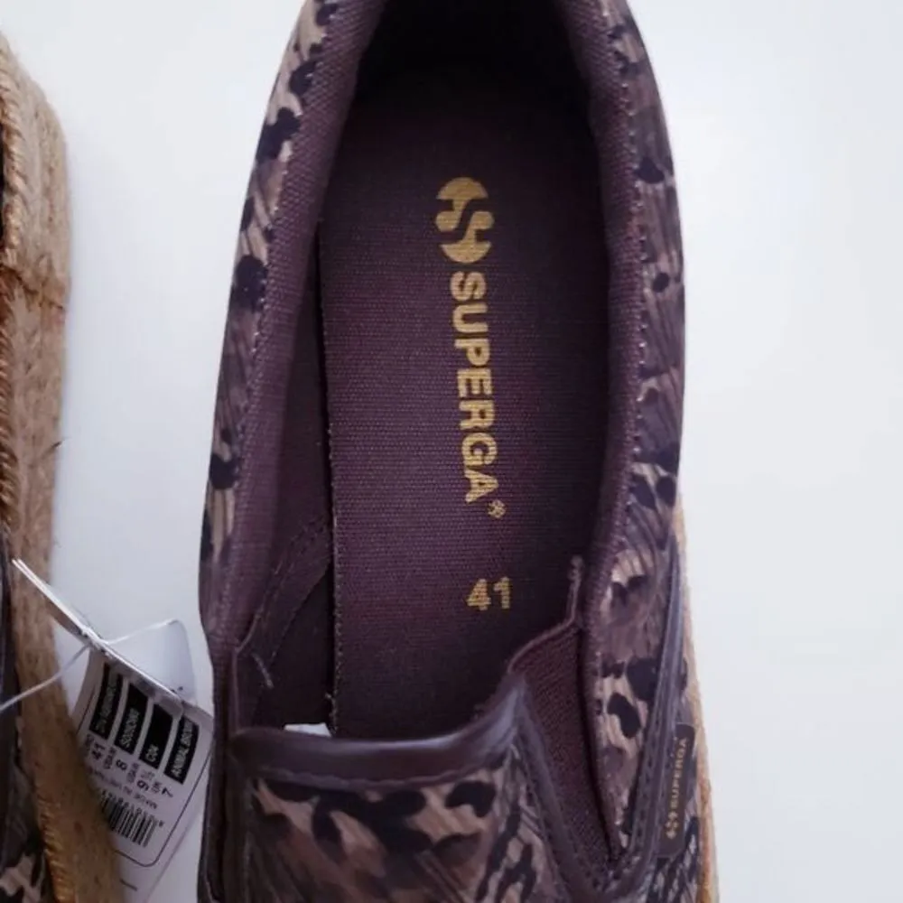Superga Leopard Print Slip On Espadrille Platforms - Image 3