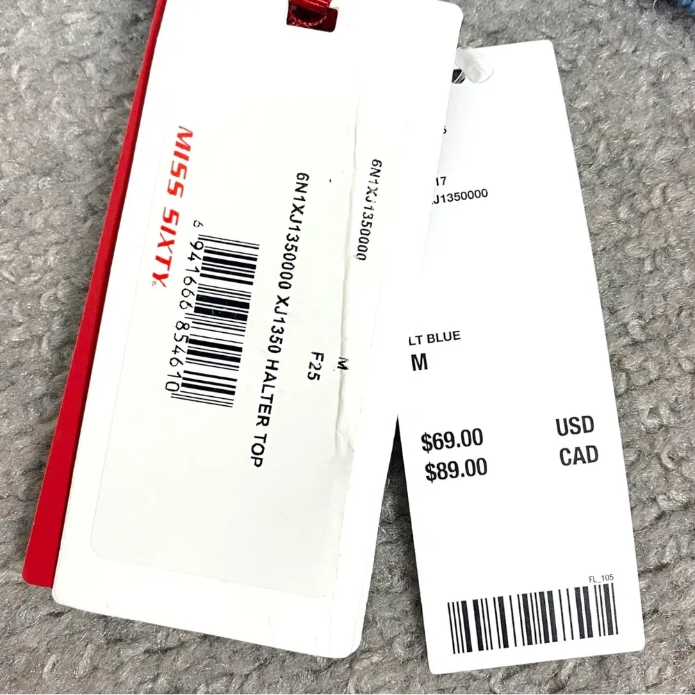 Miss Sixty Y2K  UO Exclusive Denim Halter Top Medium Bleached Denim Festival - Image 16