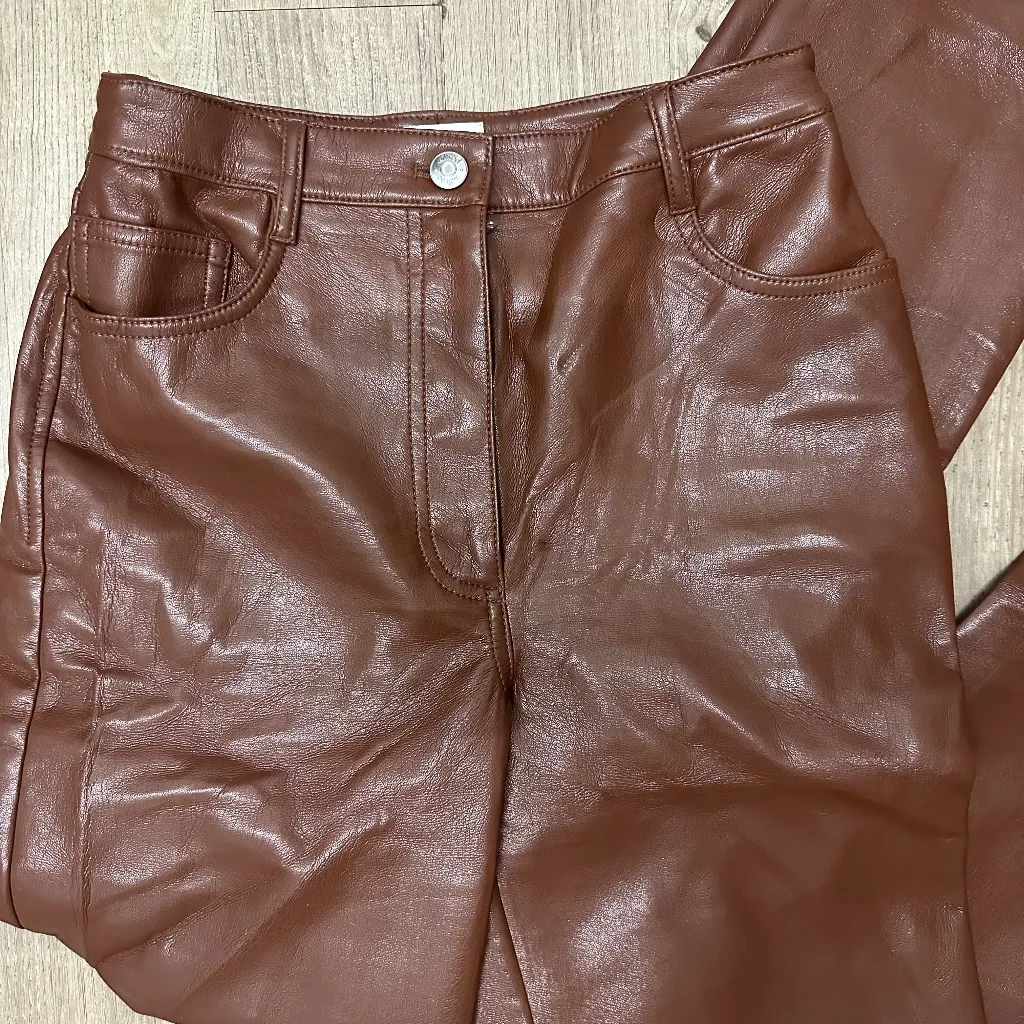 Wilfred Brown Leather Pants Size 6 - Image 4