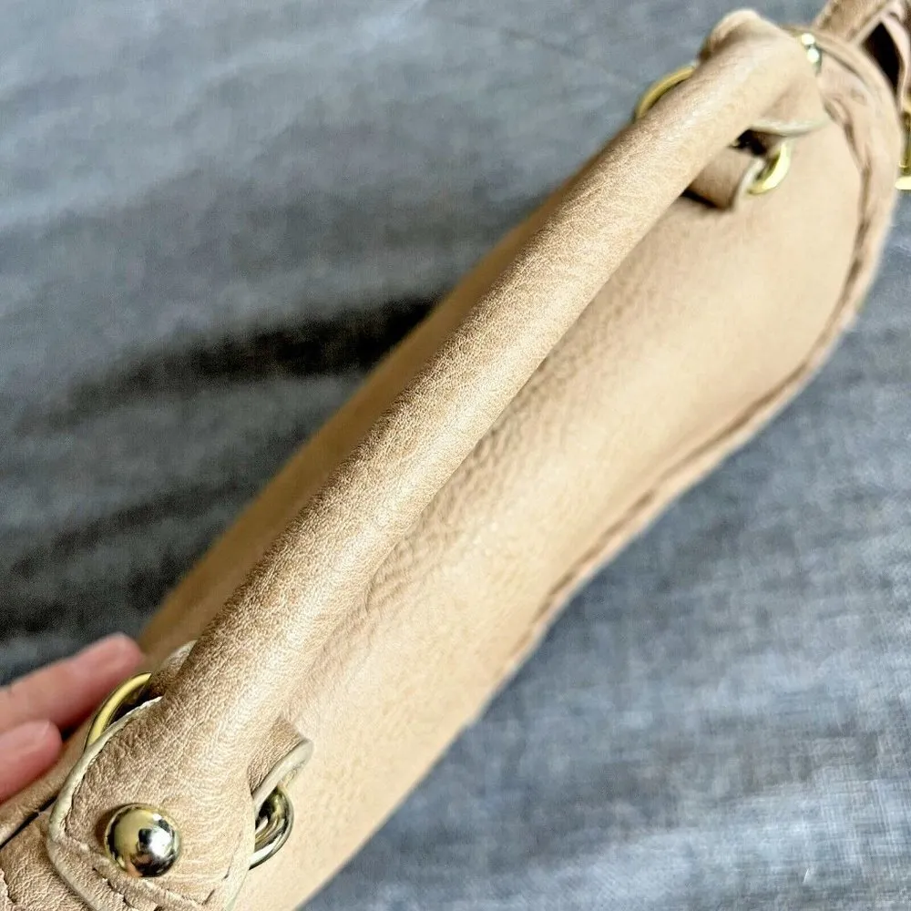 Steve Madden Crossbody Bag Tan Saddle Messenger Handbag Purse Faux Leather Suede - Image 13