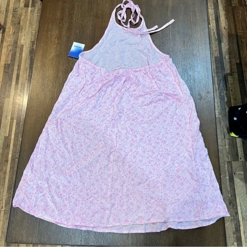 Abound‎ Pink Floral Halter Sundress Casual Summer Dress Sleeveless Size S - Image 4