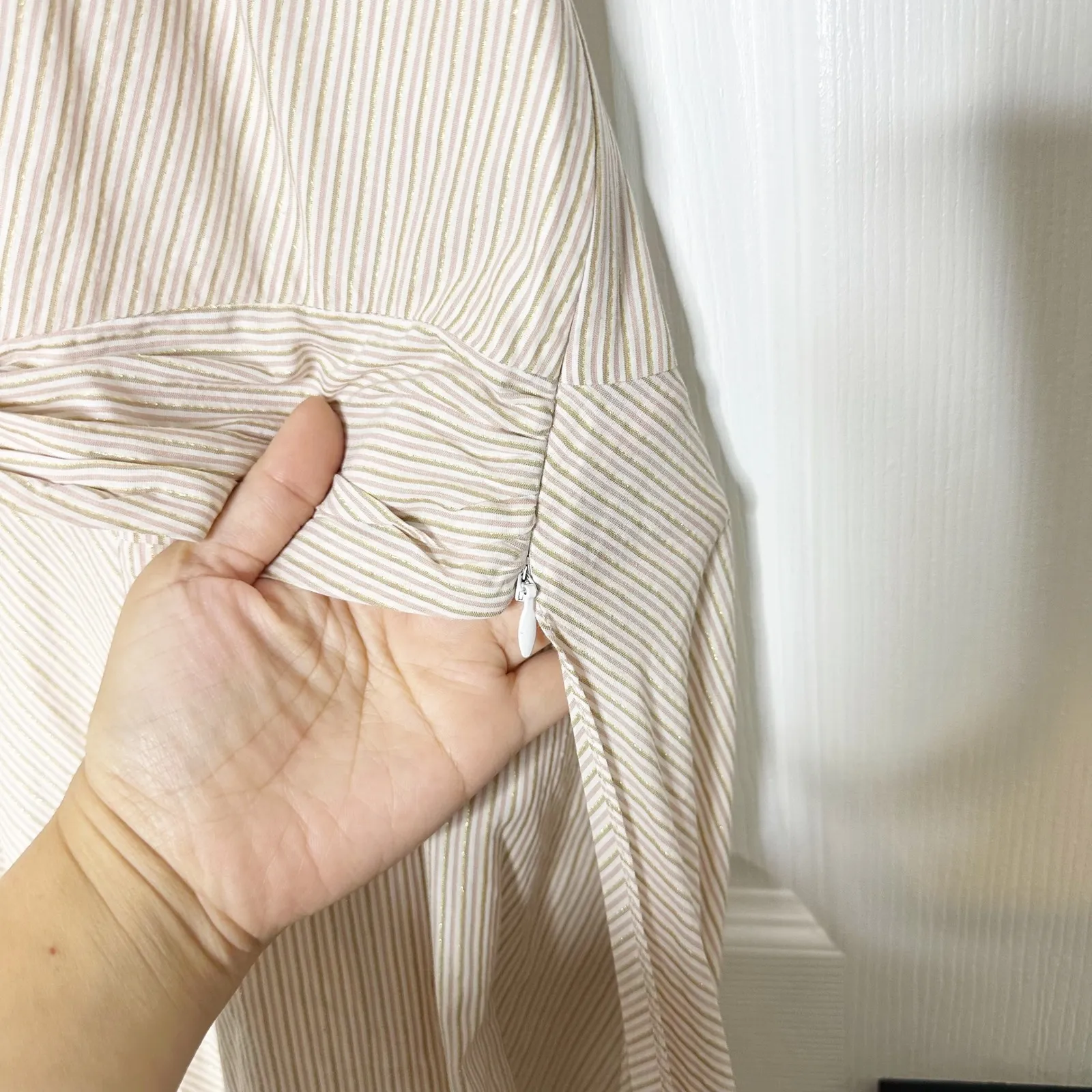 Caroline Constas‎ Blush Stripe Cape Tank Top Size Large Tan - Image 5