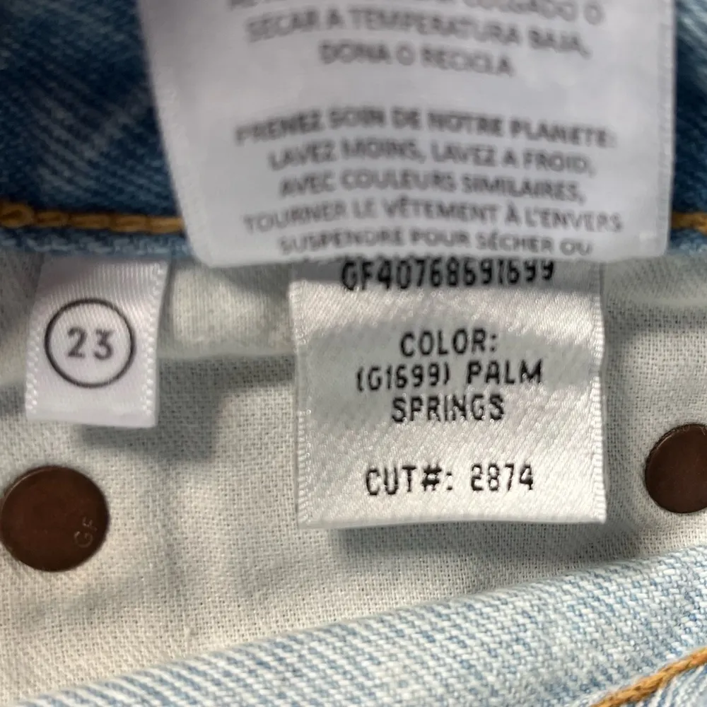 Grlfrnd The Helena High Rise Cutoff Distressed Shorts Light Blue Size 23 - Image 5