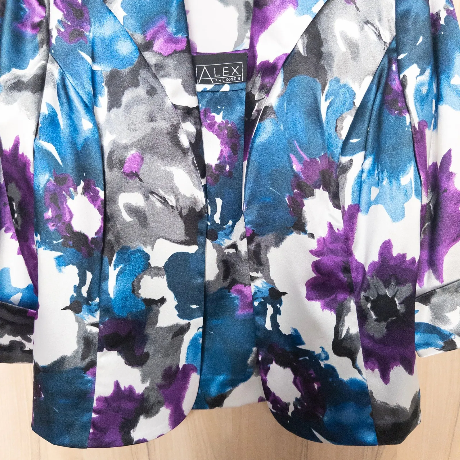 VTG Alex Evenings Womens Jacket Tank Set Sz L Floral Evening Chic Glam - Image 3