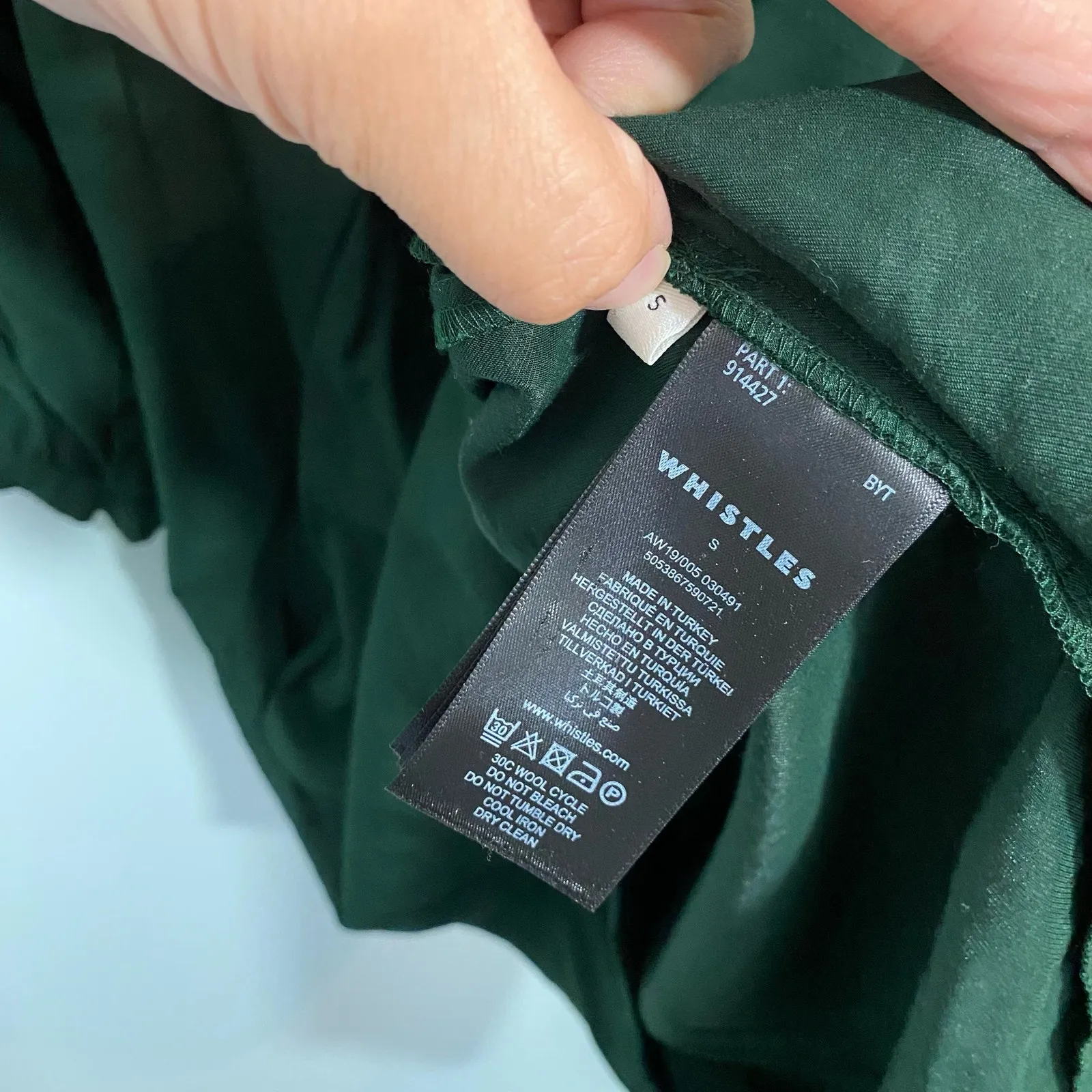 Whistles Women's Dark Green Long Sleeve Enora Dress Size S Minimalist - Image 10