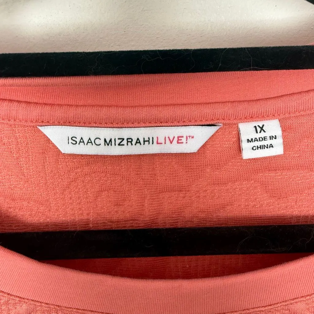 Isaac Mizrahi Live Women’s 1X Coral Longsleeve Top Blouse - Image 2