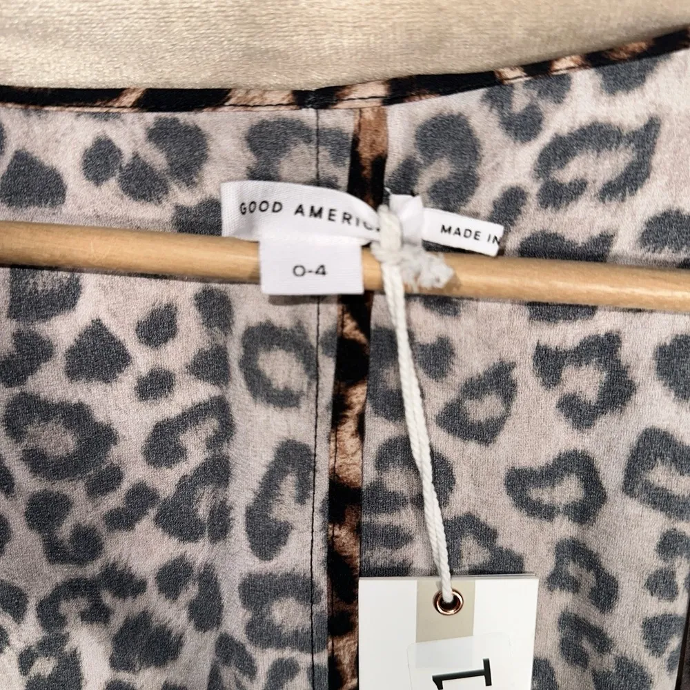 Good American Womens NEW Goddess Tie Waist Robe in Leopard Swim Spring MSRP $139 - Image 4