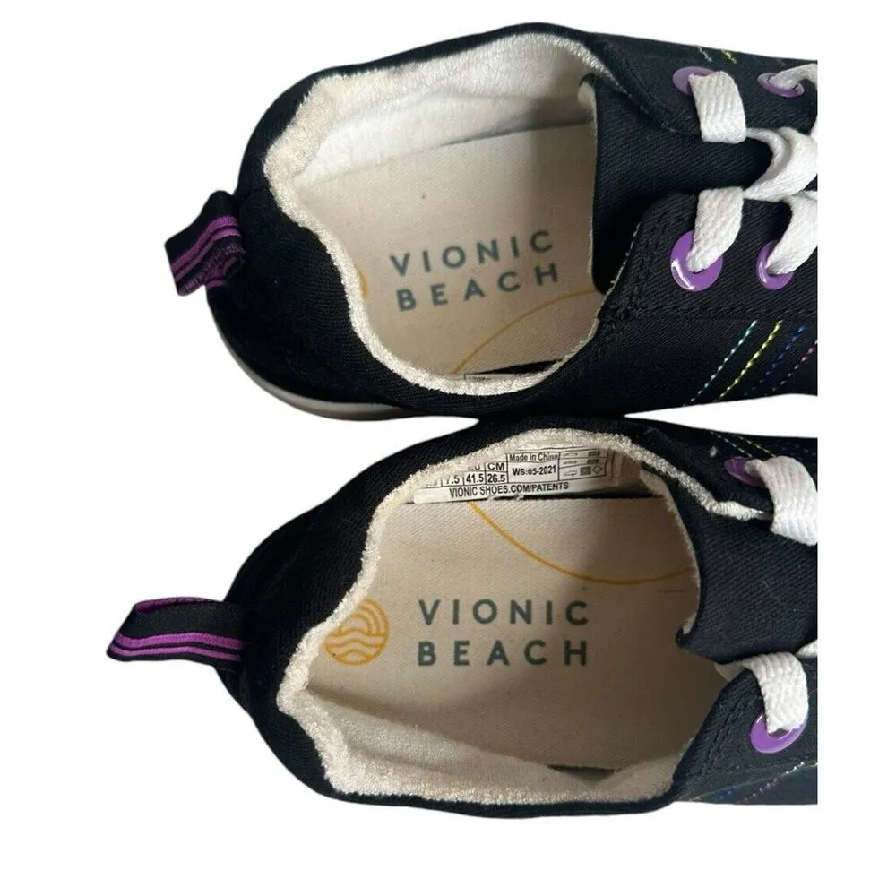 Vionic Beach Womens Stinson Black Canvas Comfort Sneakers Shoes Sz 9.5 Washable - Image 4