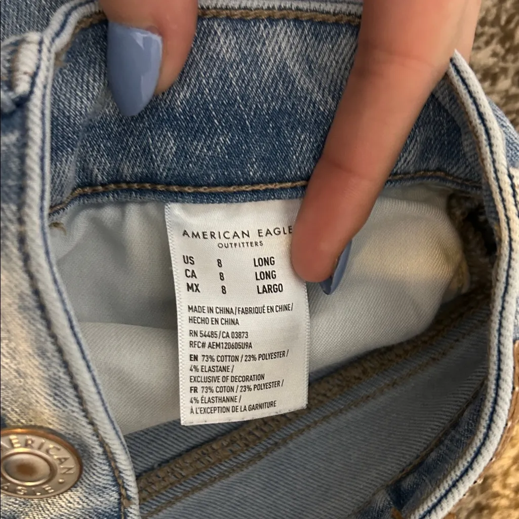 American Eagle Outfitters Sky Blue Ripped Skinny Jeans - Image 3