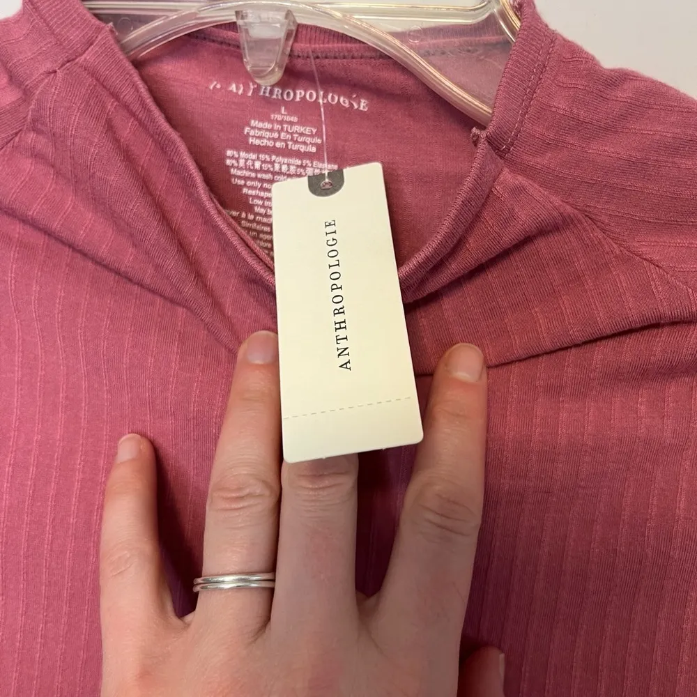 Anthropologie Indra Mock Neck Rose Seamless Turtle Neck NWT Sz L - Image 9