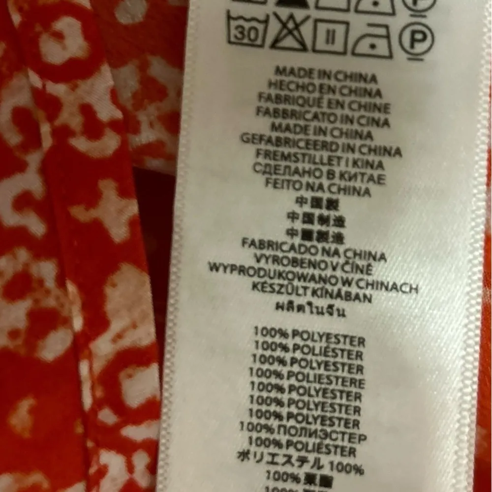 Michael Kors Women's Sleeveless Blouse Orange White‎ Back Zip Size S - Image 6