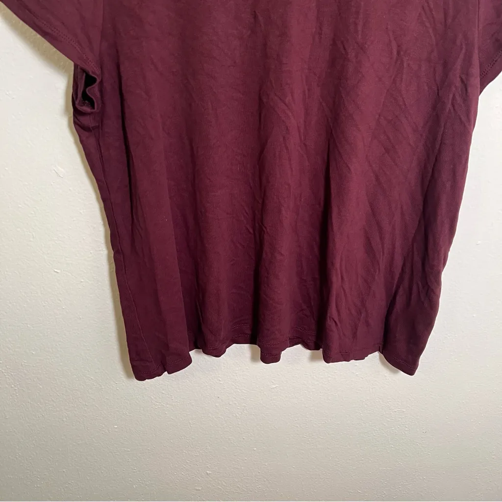 A New Day Crewneck T-Shirt Ribbed Burgundy XL - Image 5