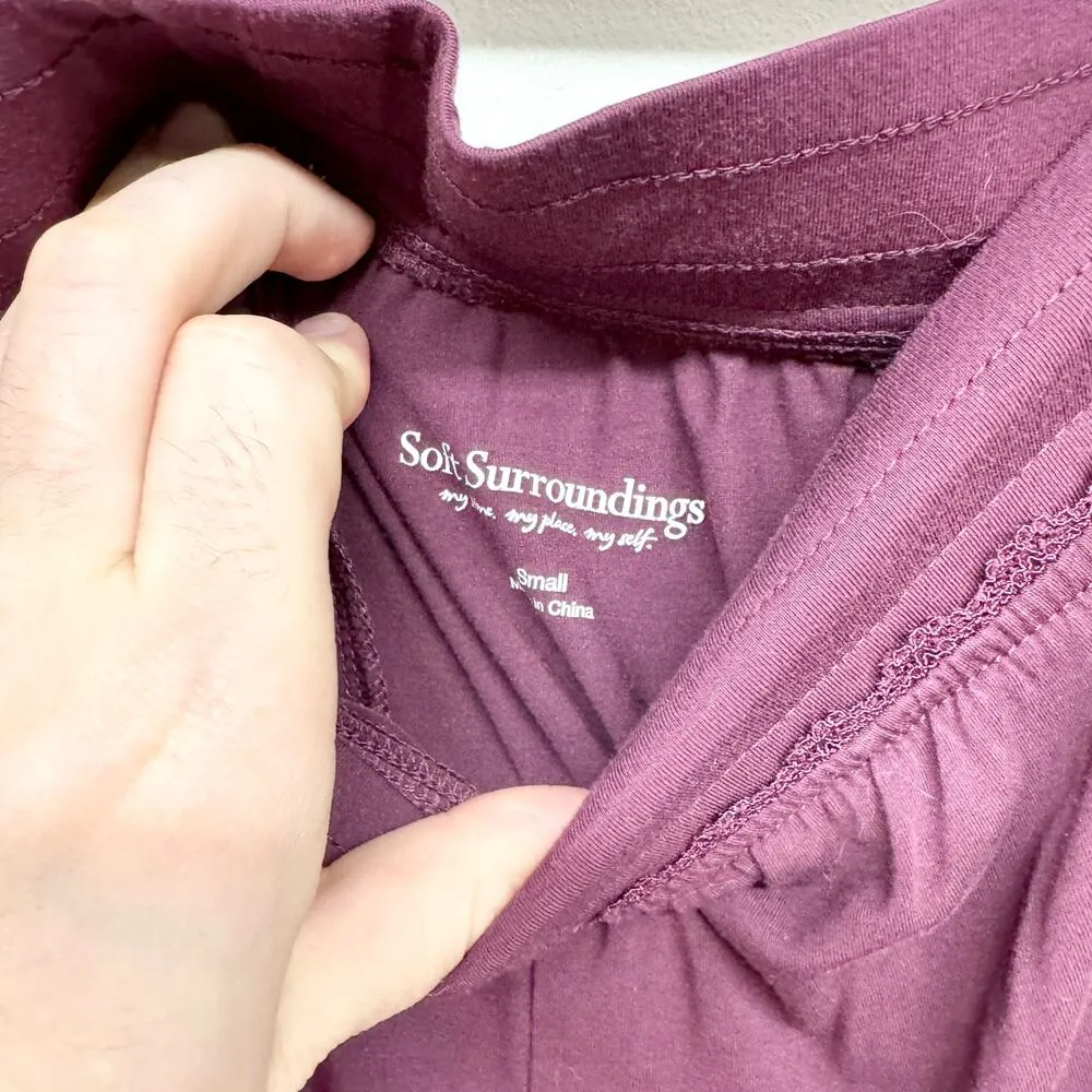 Soft Surroundings Womens Purple Lace Flowy Flared Bottom Pants Size Small - Image 2