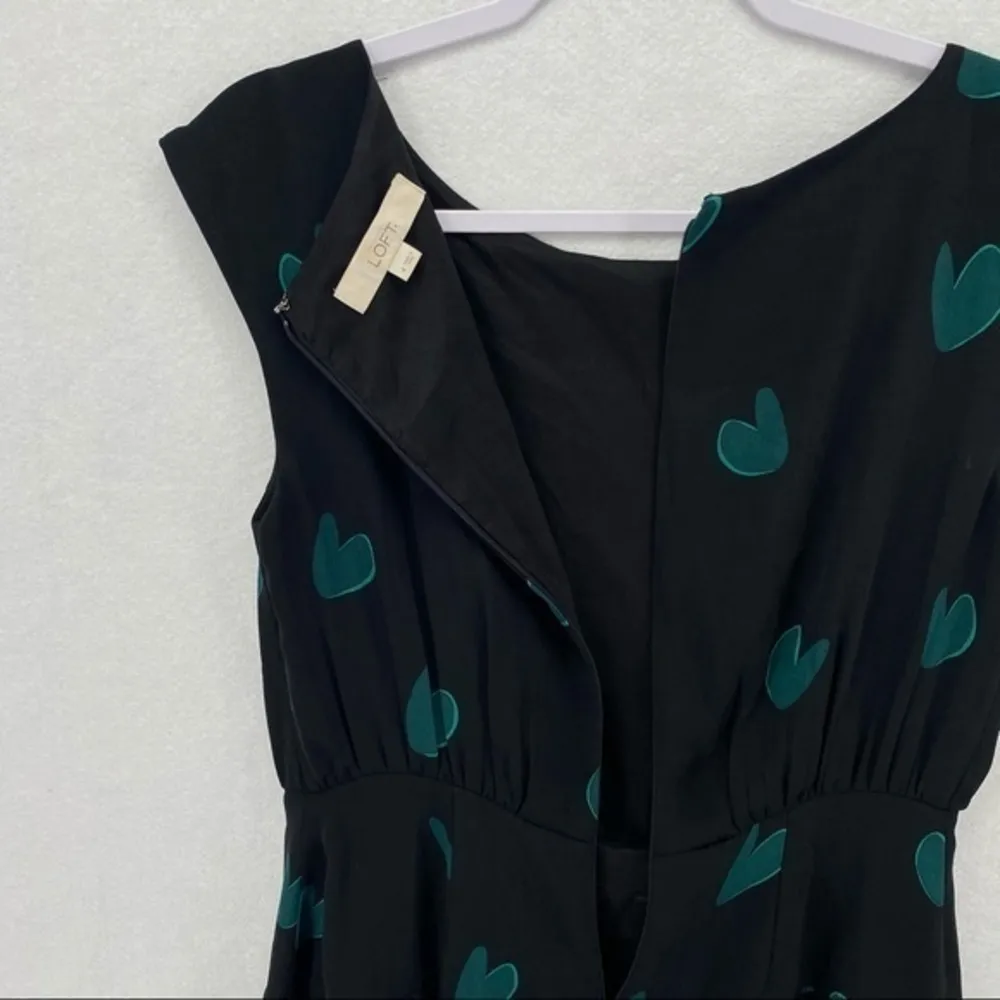 LOFT‎ Heart Print Chiffon Pleated Sleeveless Dress - Image 11