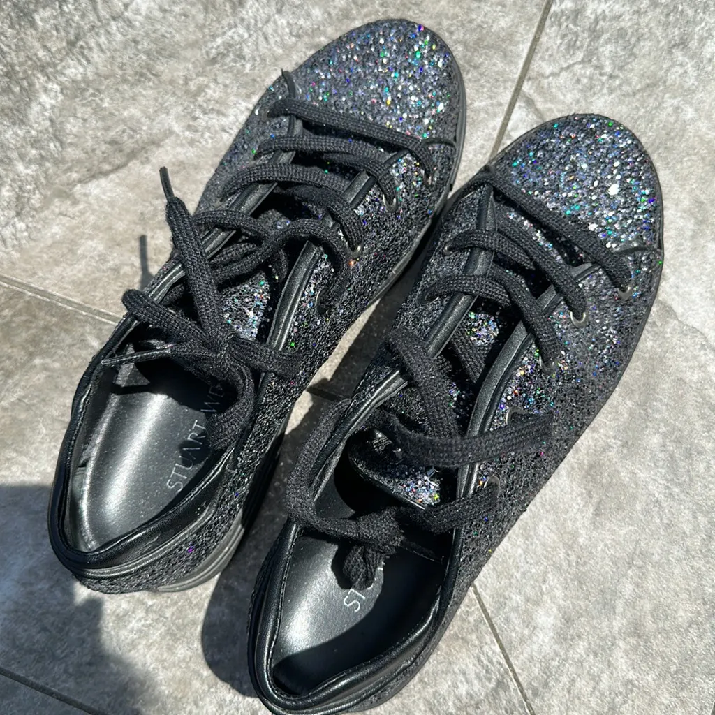 Stuart Weitzmann multi sequins on a black sneakers - Image 2
