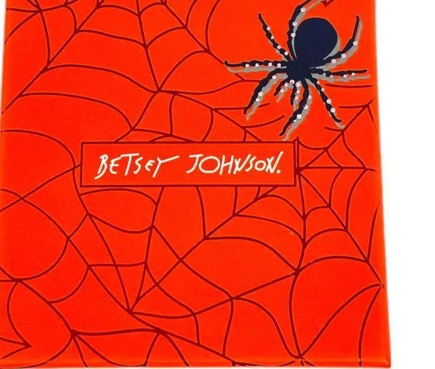 Betsey Johnson Black Cat Rhinestone Earrings Black Gold Tone - Image 2