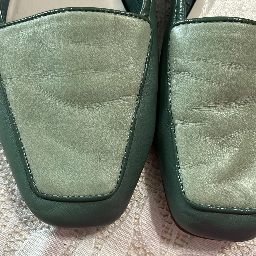 Enzo Angiolini Liberty Two Tone Pistachio Mint Leather Slip On Loafers‎ Size - Image 11