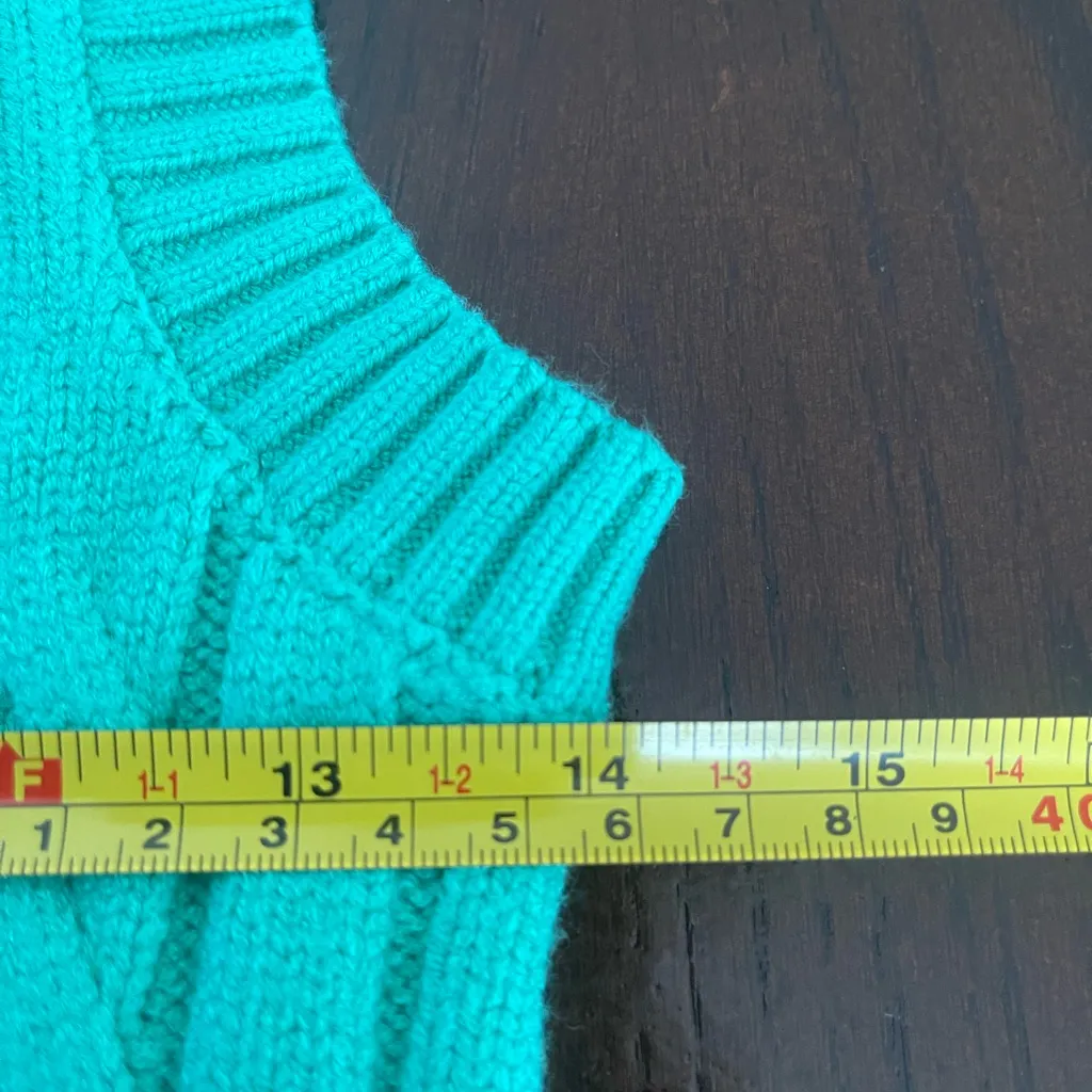 Streetwear Society Teal Cable Knit Sweater Vest size XS - Image 6